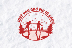 Just You And Me In Snow PNG, Ice Skating Winter SVG Art Product Image 1