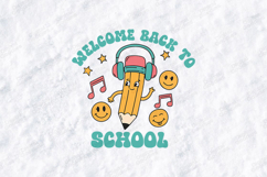 Welcome Back To School SVG - Kawaii Pencil Music Headphones Product Image 2