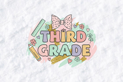 Third Grade SVG - Pastel Watercolor Coquette School File Product Image 2
