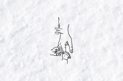 Mom Line Art SVG - Mother and Child Hands Minimalist Art Product Image 1