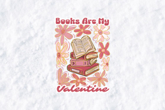 Retro Books Are My Valentine SVG - Book Lover Floral Design Product Image 2