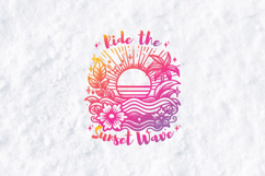 Ride the Sunset Wave Boho Retro SVG Beach T-Shirt Design Product Image 3