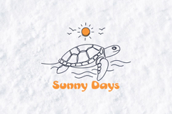 Sunny Days SVG - Minimalist Sea Turtle Ocean Line Art Product Image 1