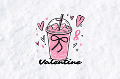 Coquette Pink Valentine Drink SVG - Retro Bow Sublimation Product Image 1