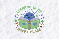 Learning Is My Happy Place SVG - Cute Book Reading Cut File Product Image 2