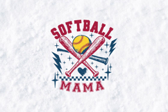 Softball Mama SVG - Retro Crossed Bats &amp; Team Spirit Design Product Image 1