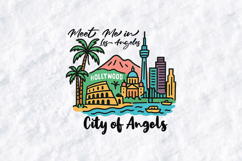 Los Angeles SVG - Colorful City of Angels Skyline Cut File Product Image 1