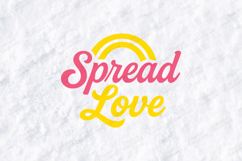 Spread Love SVG - Cute Rainbow Typography Cut File Product Image 2