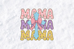 Mama Easter Cross SVG | Retro Floral Christian Mother PNG Product Image 1