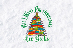 All I Want For Christmas Are Books SVG | Bookworm Tree Art Product Image 1