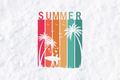 Summer SVG - Retro Couple Surfboard Sunset Tropical Cut File Product Image 2