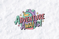 Adventure Awaits SVG Kawaii Backpack School Travel Cut File Product Image 2