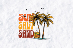 Vintage Sun Salt Sand Beach Vacation SVG T-Shirt Design Product Image 2