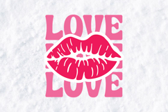 Retro Love Lips SVG - Pink Groovy Valentine Sublimation Product Image 2