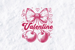 Retro Valentine &amp; Coquette Cherry SVG - Pink Bow Girl Bundle Product Image 2