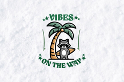 Surfing Raccoon Beach Sublimation PNG, Summer Vibes Bundle Product Image 1