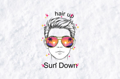 Retro Summer Boy SVG - Hair Up Sun Down Cursive Design Product Image 2