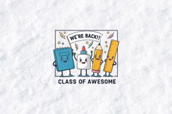 Class of Awesome SVG - Kawaii School Supplies Squad Cut File Product Image 2