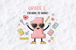 Grade 1 SVG - I'm Here To Shine Kawaii School Cut File Product Image 2