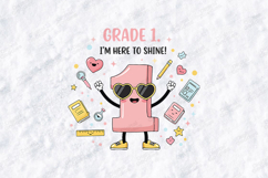 Grade 1 SVG - I'm Here To Shine Kawaii School Cut File Product Image 1