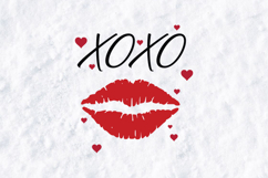 XOXO Valentine Kiss Lips SVG - Romantic Hearts Cut File Product Image 2