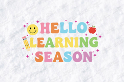 Hello Learning Season SVG - Cute Back to School Rainbow File Product Image 1
