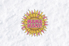 Mama Magic SVG - Cute Motherhood Sunflower Clipart Art Product Image 1