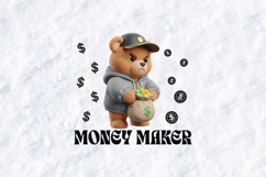 Money Maker Teddy Bear SVG - Grumpy Boss Bear Hip Hop Art Product Image 1
