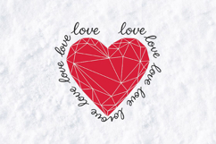 Geometric Red Heart SVG Modern Love Valentine PNG Product Image 3