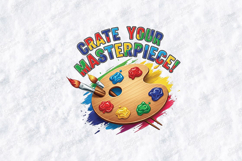 Create Your Masterpiece SVG - Artist Palette School Cut File Product Image 1