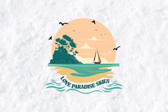 Love Paradise Skies SVG - Tropical Beach &amp; Sailboat Art Product Image 3