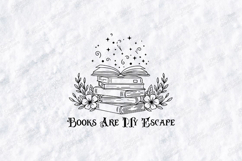 Books Are My Escape SVG - Gothic Bookish Magic Cut File Product Image 1