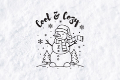 Cool and Cozy Snowman SVG - Winter Christmas Doodle Product Image 1