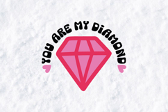 You Are My Diamond Retro SVG - Pink Groovy Valentine Product Image 2
