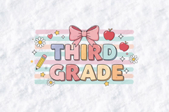 Third Grade SVG - Pastel Coquette School Aesthetic Cut File Product Image 2