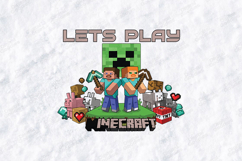 Minecraft SVG - Let's Play Steve Alex Creeper Digital Design Product Image 1