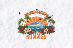 Island Escape Summer SVG - Retro Cruise Ship Tropical PNG Product Image 1