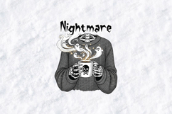 Nightmare Coffee SVG - Skeleton Sweater Ghost Halloween File Product Image 1