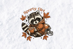 Retro Sporty Girl Raccoon SVG - Football Fall Sublimation Product Image 2