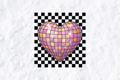 Retro Heart Disco Ball PNG | Pink Groovy Valentine Design Product Image 2