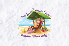 Monkey Beach Vacation SVG - Summer Jungle Banana Vibes Clip Product Image 2