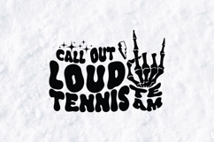 Groovy Skeleton Tennis SVG - Call Out Loud Team Peace Sign Product Image 2
