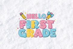 Hello First Grade SVG - Kawaii Alphabet Pattern Cut File Product Image 1