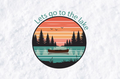 Retro Lake Life SVG - Sunset Canoe Camping Adventure Product Image 3