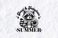 Feral and Fabulous Summer Raccoon Sunflower Sublimation PNG Product Image 3