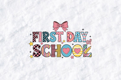 First Day Of School SVG - Patterned Girly Bow Cut File Product Image 1
