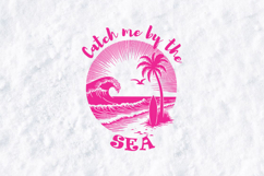 Catch Me By The Sea Summer SVG - Retro Beach Palm Tree PNG Product Image 2