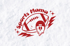 Sports Mama Football SVG | Retro Dripping Skull Gameday PNG Product Image 2