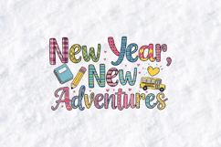 New Year New Adventures SVG - Patterned School Bus Cut File Product Image 2