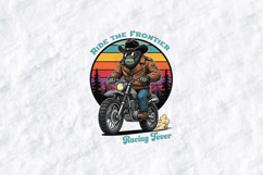 Ride The Frontier SVG - Gorilla Biker Retro Motorcycle File Product Image 1